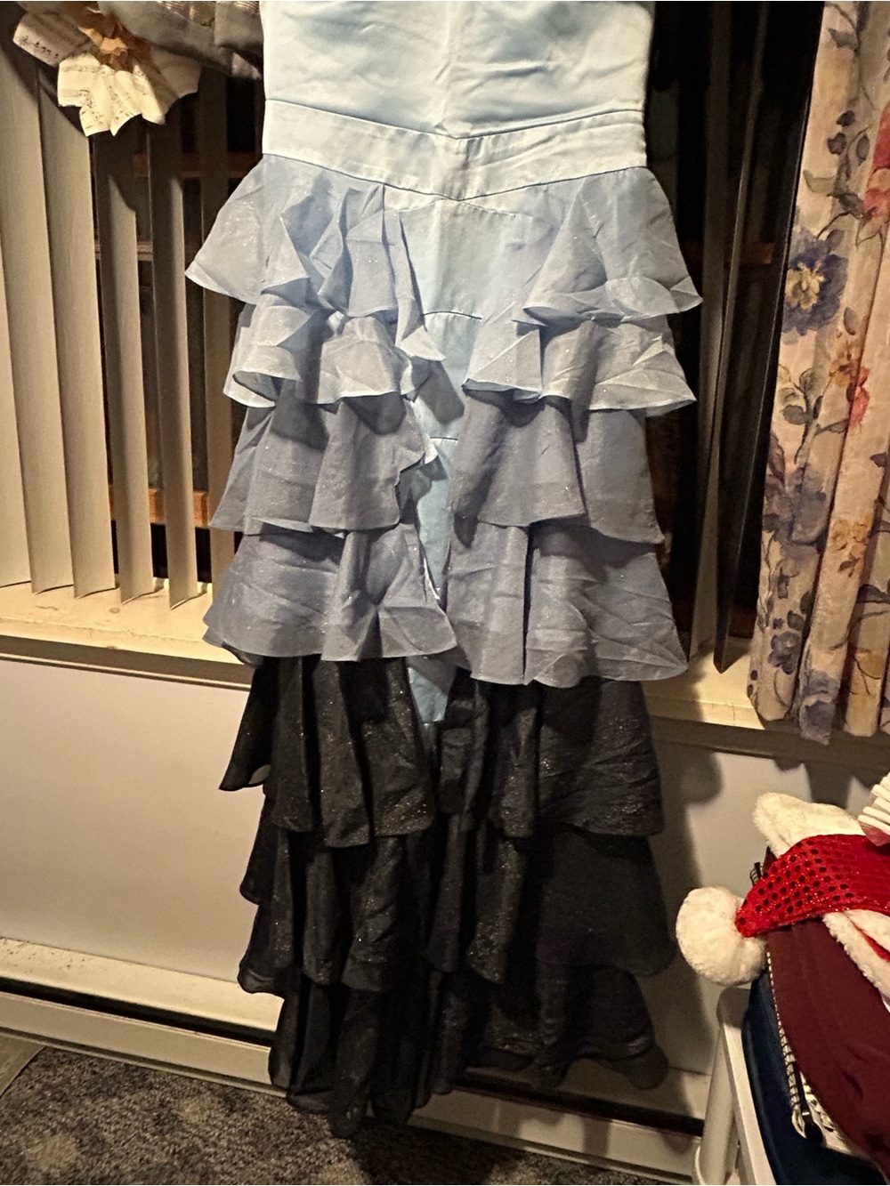 Blue Hermione Granger Yule Ball Dress with beaded top and silver glitter - Picture 3 of 3